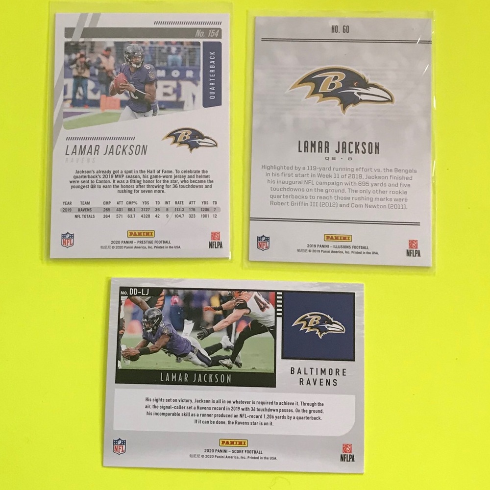 Lamar Jackson Panini NFL Football Card lot of 3 - Picture 5 of 5